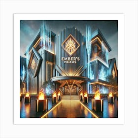 An Exterior View Of A Luxurious Themed Restaurant Art Print