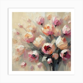 Abstract of pink tulips 1 Art Print