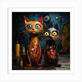 Whimsical Kitty Art Art Print