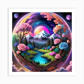 Roses In The Sky Art Print