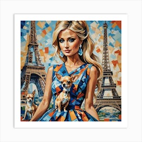 Paris And Her Chihuahua Art Print