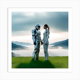 Robot Couple 2 Art Print