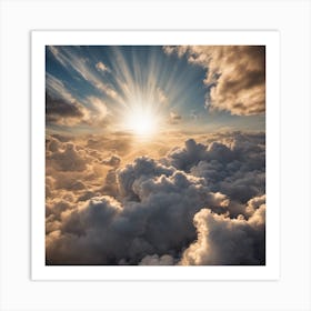 A Breathtaking View Of Clouds, Sun And Sky Art Print