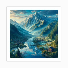 Chinese Landscape Painting 4 Art Print