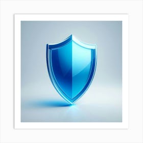 Blue Security Shield Art Print