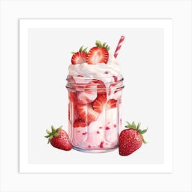 Strawberry Milkshake 5 Art Print