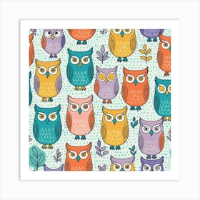 Colorful Owls 5 Art Print