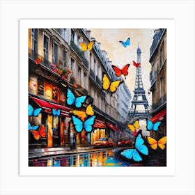 Butterflies In Paris 3 Art Print