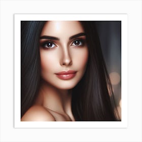 Beautiful Woman With Long Hair Art Print