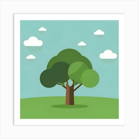 Tree In A Field Art Print