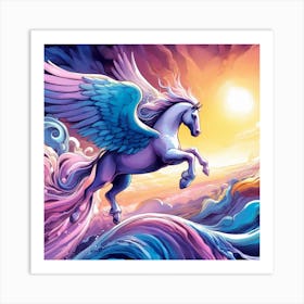 Rainbow Unicorn Painting Art Print