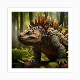 Dinosaur In The Forest Art Print