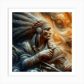 Native American Abstract Statue Copy Art Print