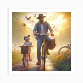 Father And His Daughter Art Print