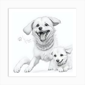 Two Dogs Art Print