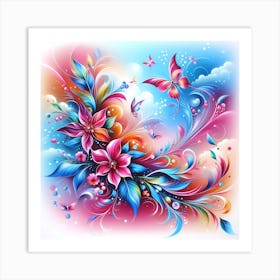 Colorful Flowers Art Print