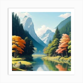 Autumn In The Mountains Art Print