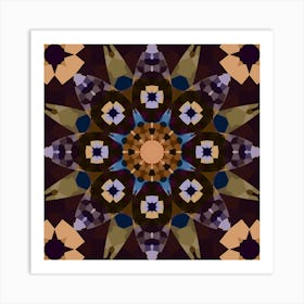 Mosaic Pattern Blue Pattern 1 Art Print