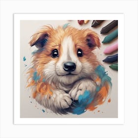 Cute puppy drawing Art Print