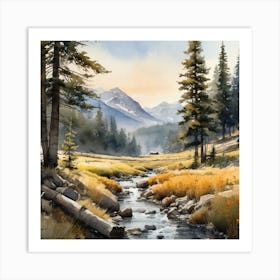 Stream In The Mountains 6 Art Print