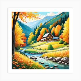 Autumn Landscape Painting Art Print