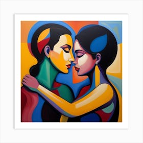 Love In The Air Abstract Women Art Print
