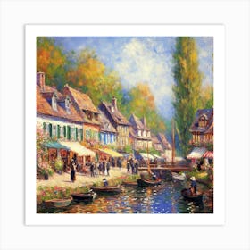 Village By The Canal Art Print