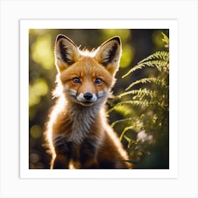 Woodland Fox Cub Art Print