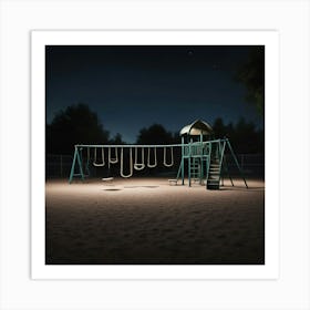 Playground At Night Art Print