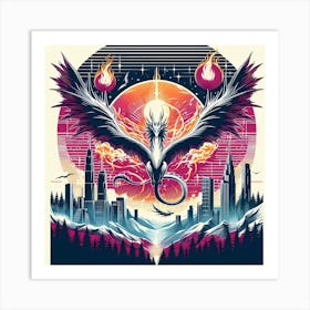 Dragon City Skyline Art Print