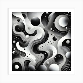 Abstract Black And White Painting Art Print