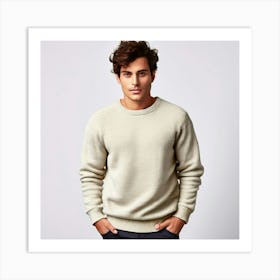 Man Wearing A Sweater Art Print