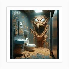 Monster Bathroom Art Print