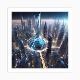 Futuristic City 124 Art Print