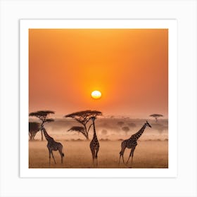 Safari Sunrise Art Print