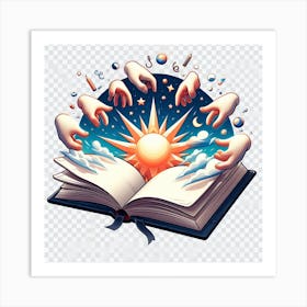 Open Book With Hands Art Print