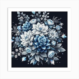 Blue Flowers Art Print