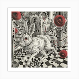 Rabbit In The City 2 Art Print