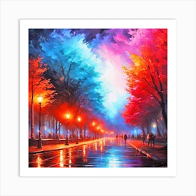 Night In The Park Art Print