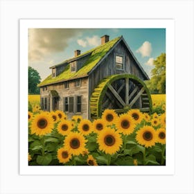 Sunflowers In The Field Art Print