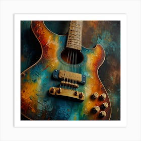 Abstract Guitar Painting 1 Art Print