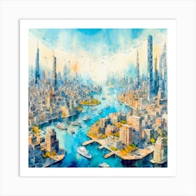 Cityscape Of Dubai Art Print