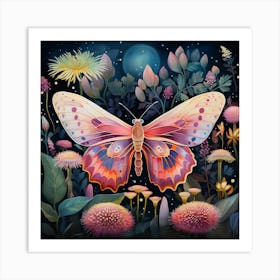 Butterfly In The Night 1 Art Print