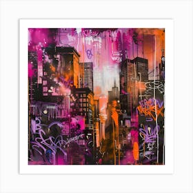 New York City, Graffiti, Street Art, Urban Hues 1 Art Print