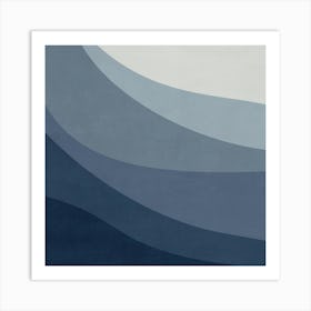 BLUE MINIMALIST WAVES - 01 Art Print