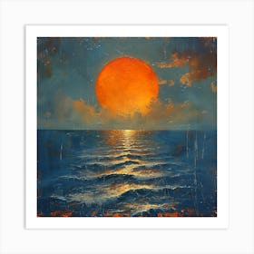 Sunset Over The Ocean Art Print