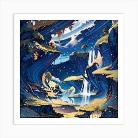 Waterfall In The Sky Art Print