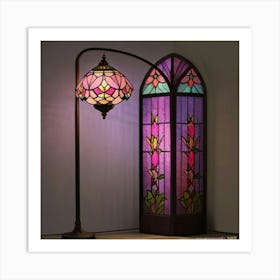 Stained Glass Lamp Art Print