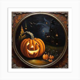 Halloween Pumpkin Painting 1 Art Print