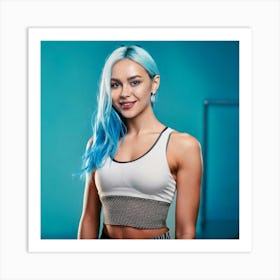 Firefly Cheerful Blue Haired Russian Girl In Sportswear 36801 (2) Art Print